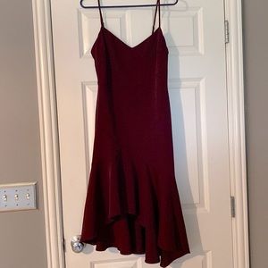 Plum asymmetrical dress